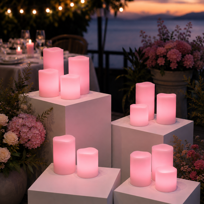 Remote Controlled Colour Changing Flameless Candles - Set of 3
